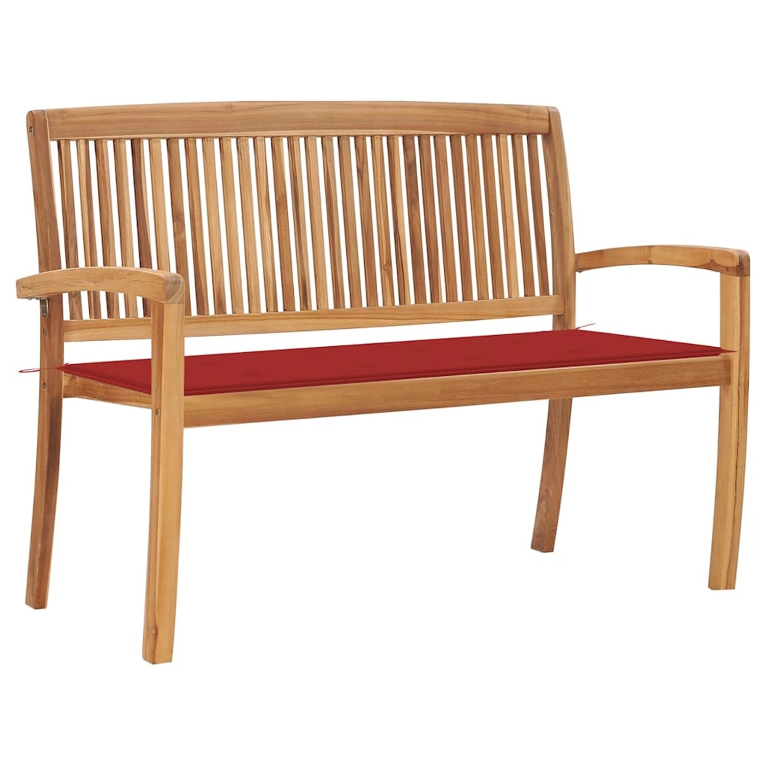 vidaXL Stapelbare Gartenbank mit Auflage 128,5 cm Massivholz Teak 3063285 von VIDAXL