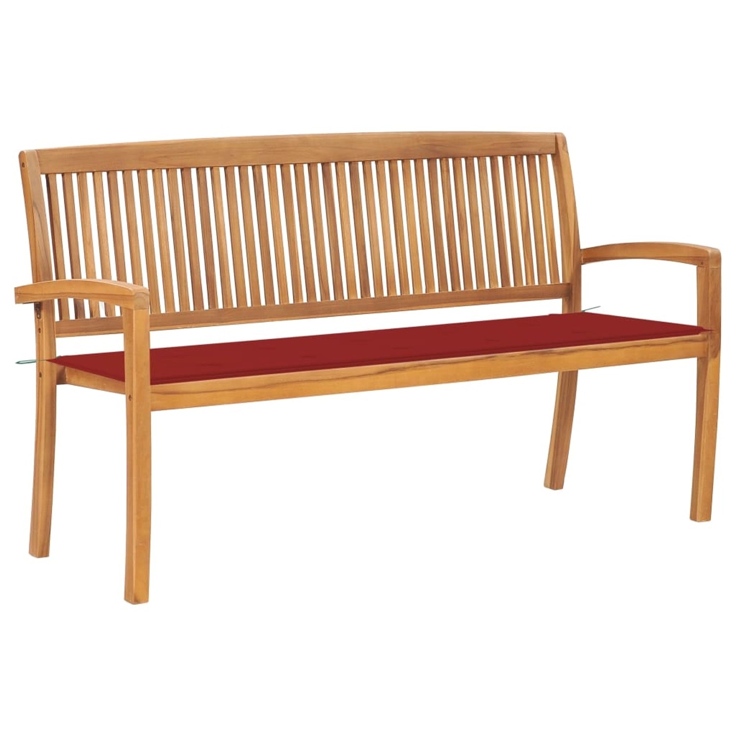 vidaXL Stapelbare Gartenbank mit Auflage 159 cm Massivholz Teak 3063312 von VIDAXL
