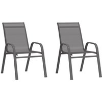 Stapelbare Gartenstühle 2 Stk. Gartensessel Grau Textilene vidaXL von BONNEVIE