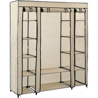 Vidaxl - Stoffschrank mit Fächern Kleiderstangen Creme 150x45x176cm Creme von BONNEVIE