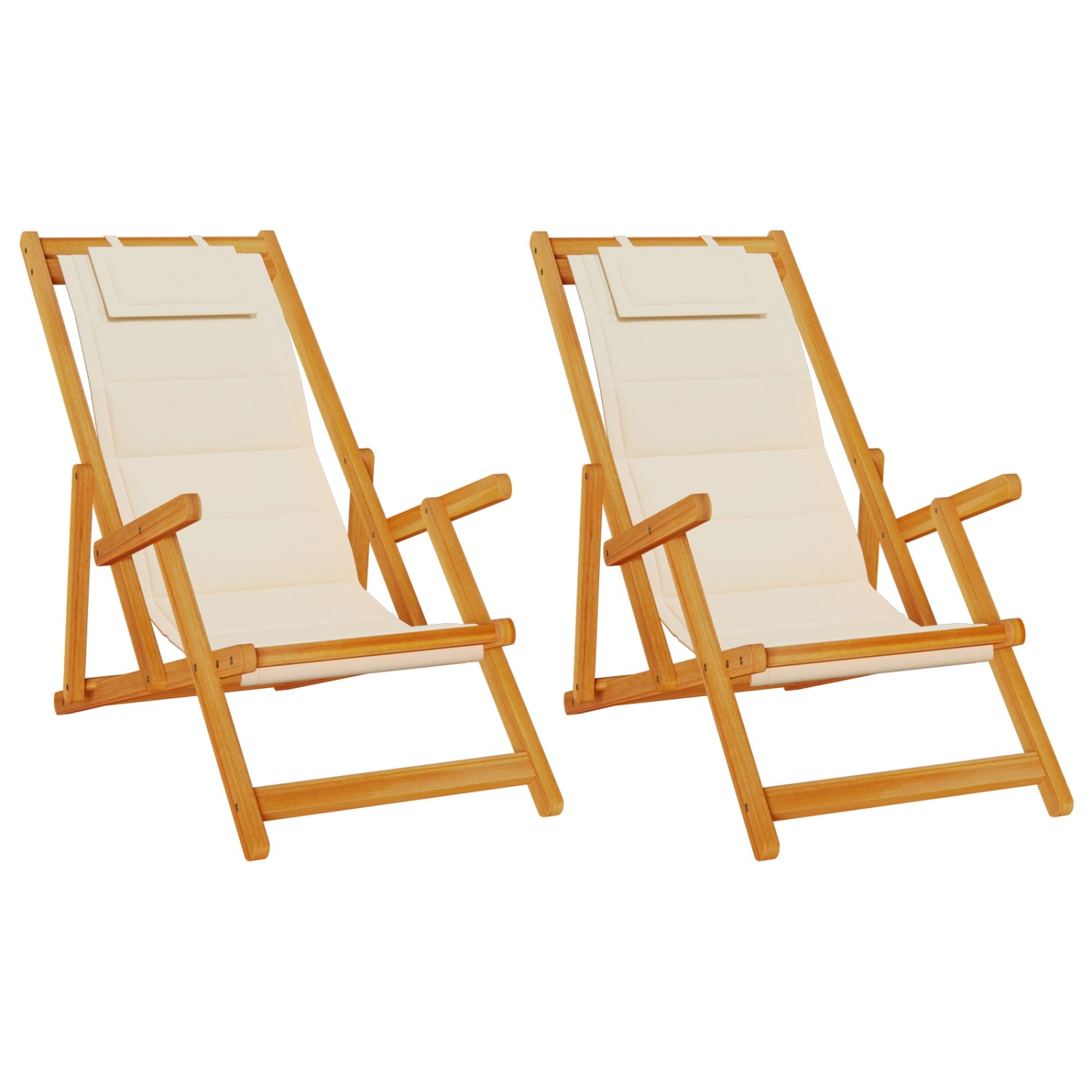 vidaXL Strandstühle 2 Stk Klappbar Creme Akazienholz & Textilene 3325141 vidaXL Strandstühle 2 Stk Klappbar Creme Akazienholz & Textilene 3325141 von VIDAXL