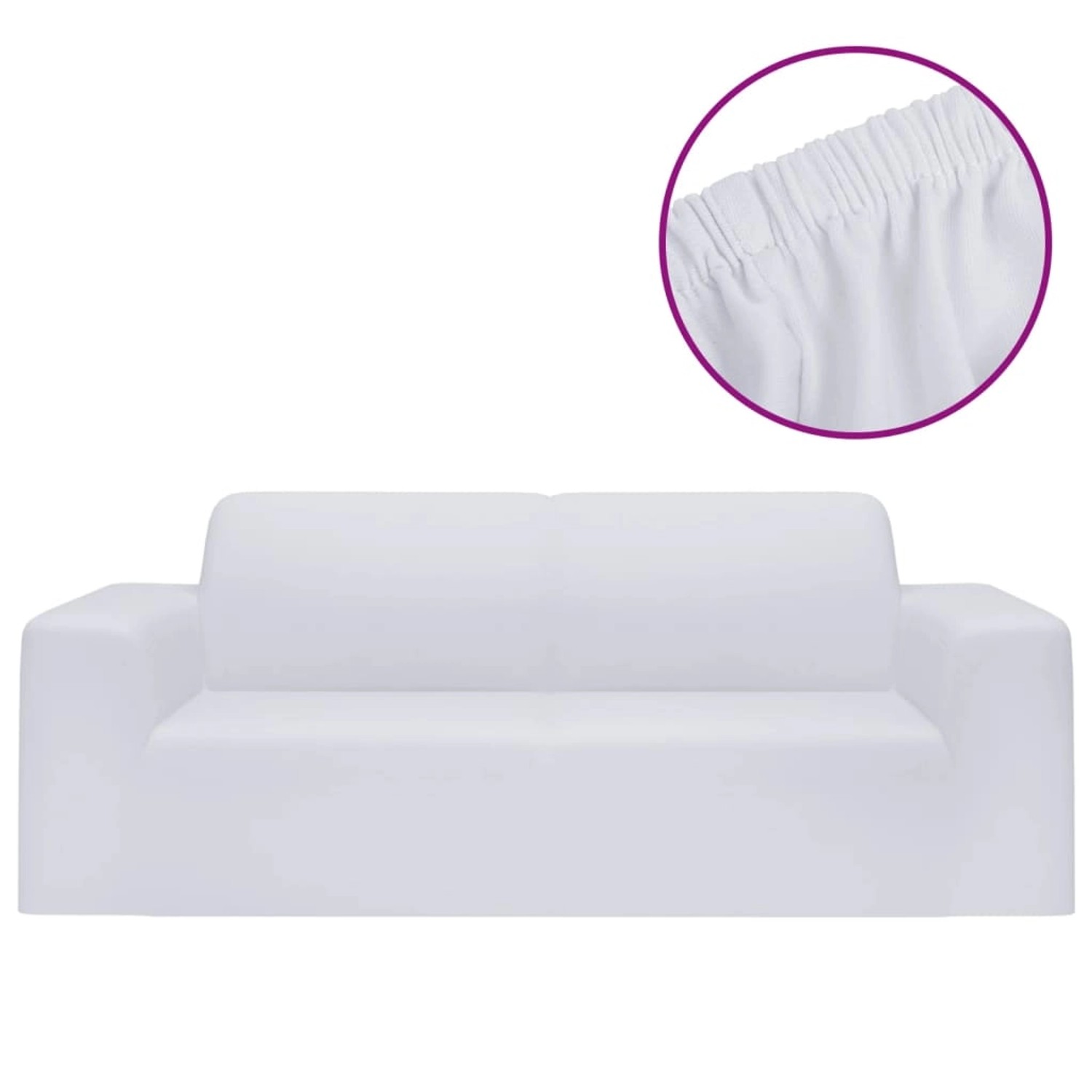 vidaXL Stretch Sofahusse 2-Sitzer Weiß Polyester-Jersey vidaXL Stretch Sofahusse 2-Sitzer Weiß Polyester-Jersey von VIDAXL