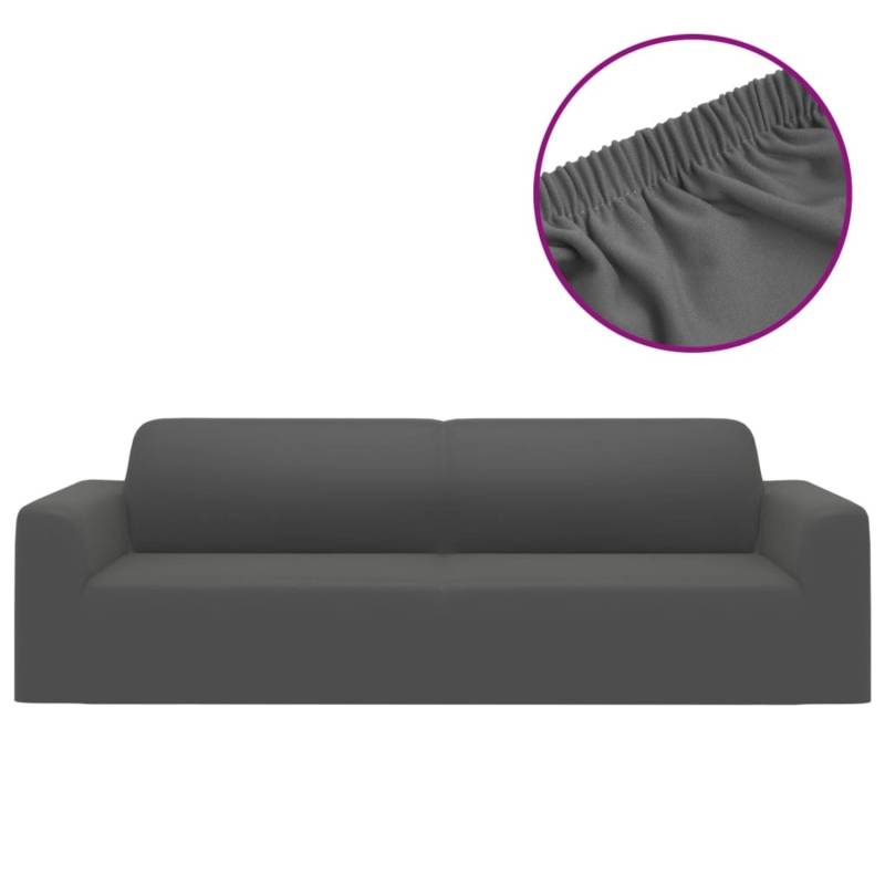 vidaXL Stretch Sofahusse 3-Sitzer Anthrazit Polyester-Jersey von VIDAXL