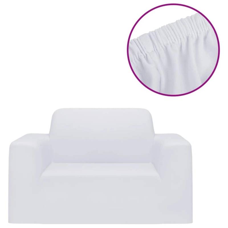 vidaXL Stretch-Sofahusse Weiß Polyester-Jersey von VIDAXL