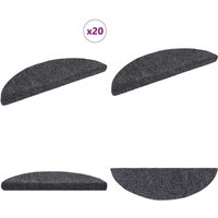 vidaXL Stufenmatten Selbstklebend 20 Stk. Dunkelgrau 56x17x3 cm von VIDAXL