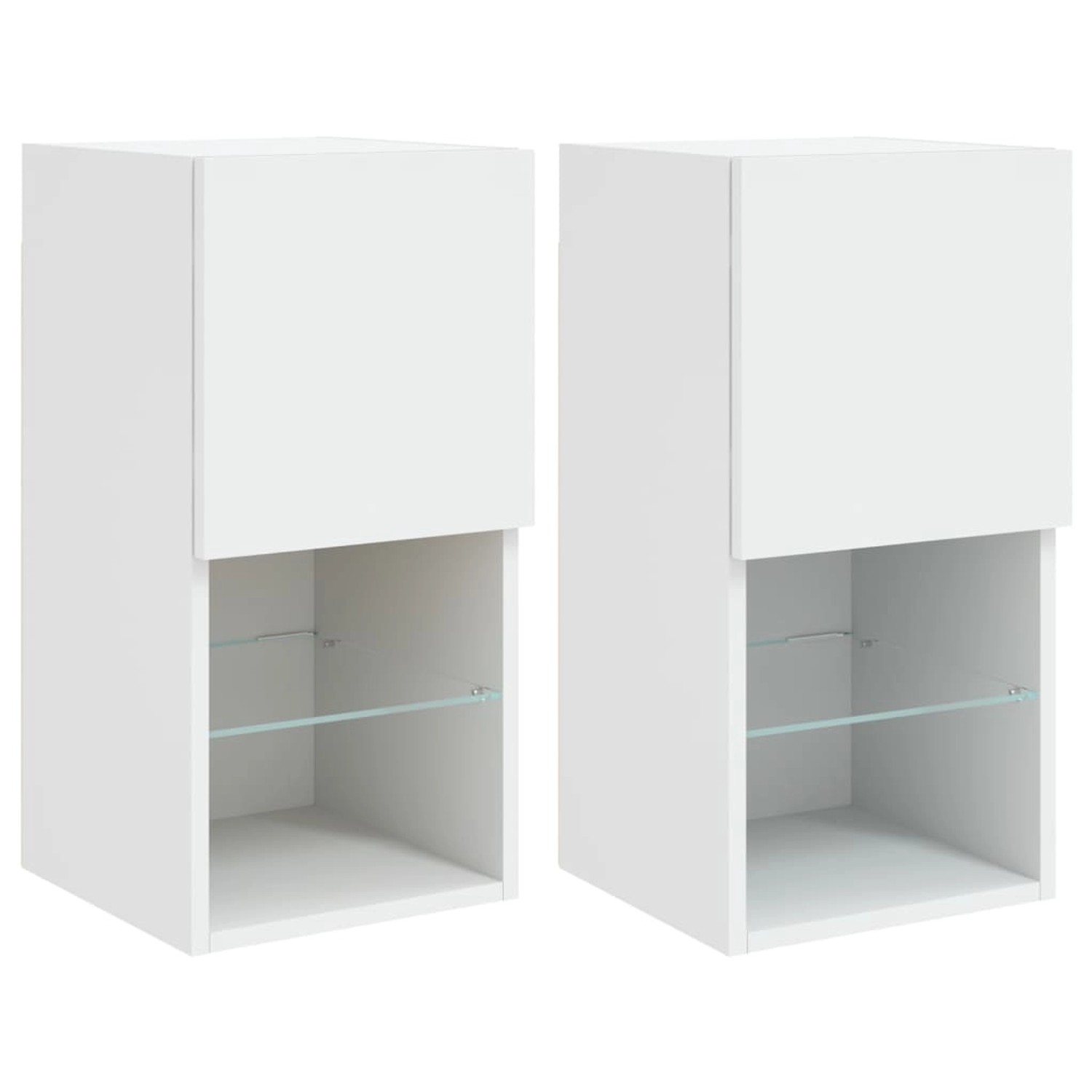 vidaXL TV-Schränke mit LED-Leuchten 2 Stk. Weiß 30,5x30x60 cm von VIDAXL
