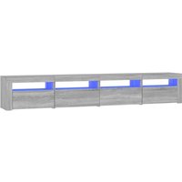 vidaXL TV-Schrank mit LED-Leuchten Grau Sonoma 240x35x40 cm von VIDAXL