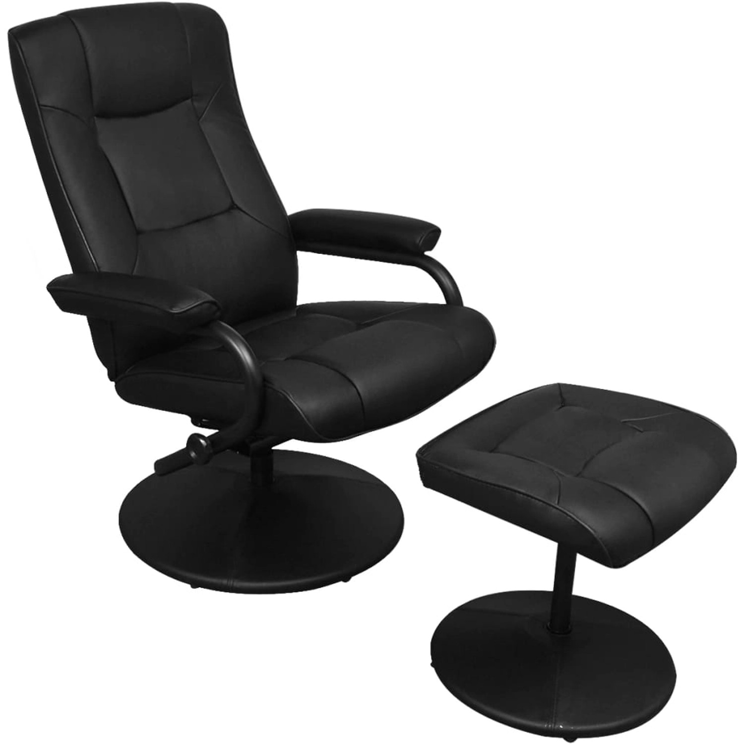 vidaXL TV-Sessel mit Fußhocker Schwarz Kunstleder vidaXL TV-Sessel mit Fußhocker Schwarz Kunstleder von VIDAXL