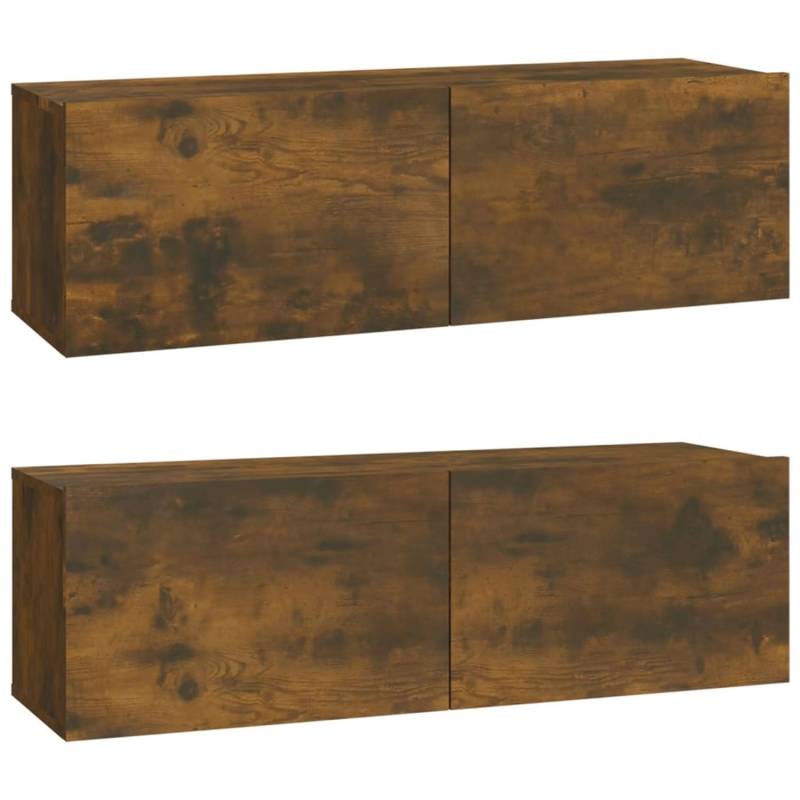 vidaXL TV-WandSchränke 2 Stk. Räuchereiche 100x30x30 cm Holzwerkstoff  Modell 1 von VIDAXL