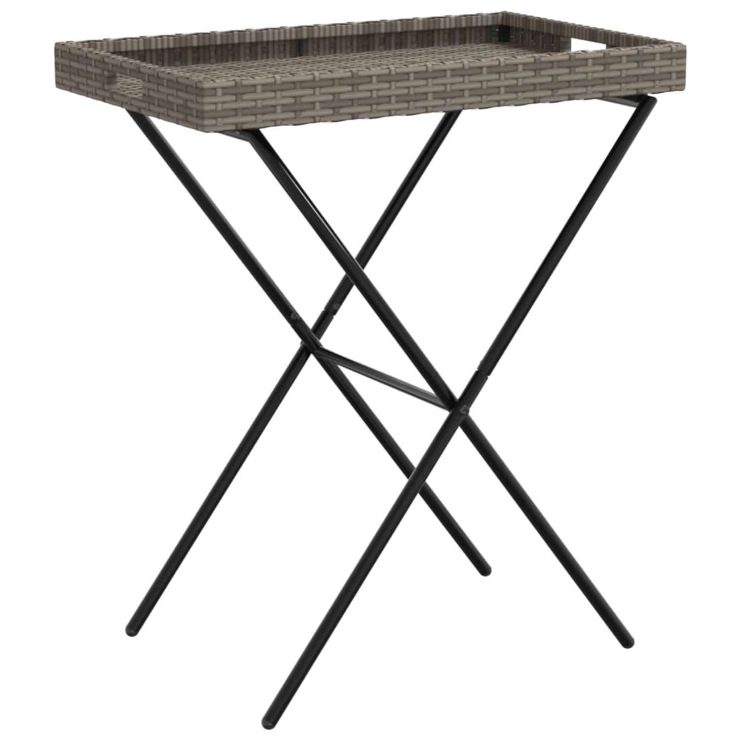 vidaXL Tabletttisch Klappbar Grau 65x40x75 cm Poly Rattan 365129 vidaXL Tabletttisch Klappbar Grau 65x40x75 cm Poly Rattan 365129 von VIDAXL