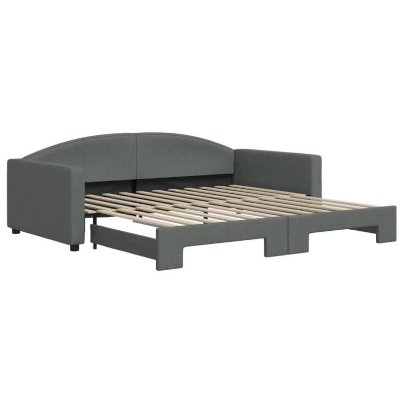 vidaXL Tagesbett Ausziehbar Dunkelgrau 100x200 cm Stoff1886821 von VIDAXL