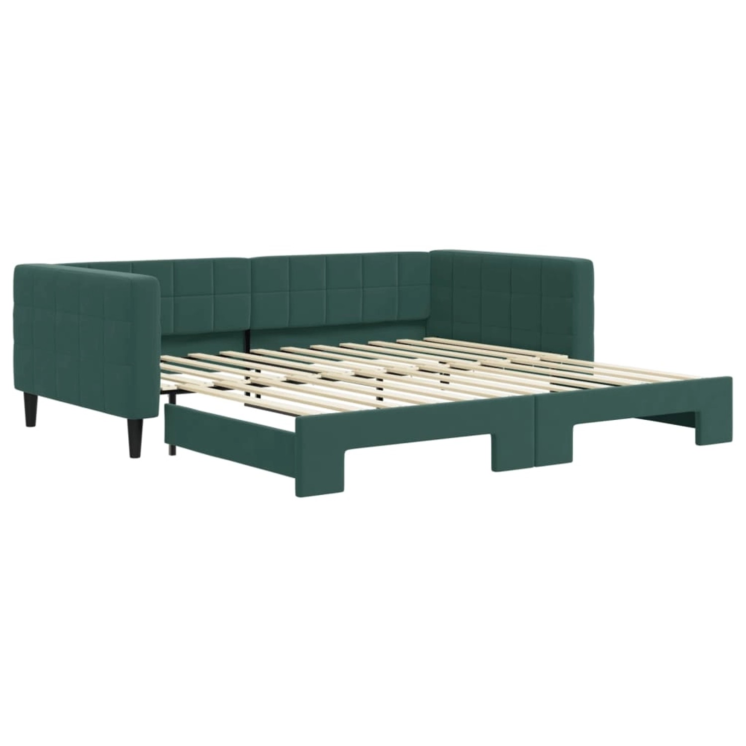 vidaXL Tagesbett Ausziehbar Dunkelgrün 100x200 cm Samt1884496 von VIDAXL