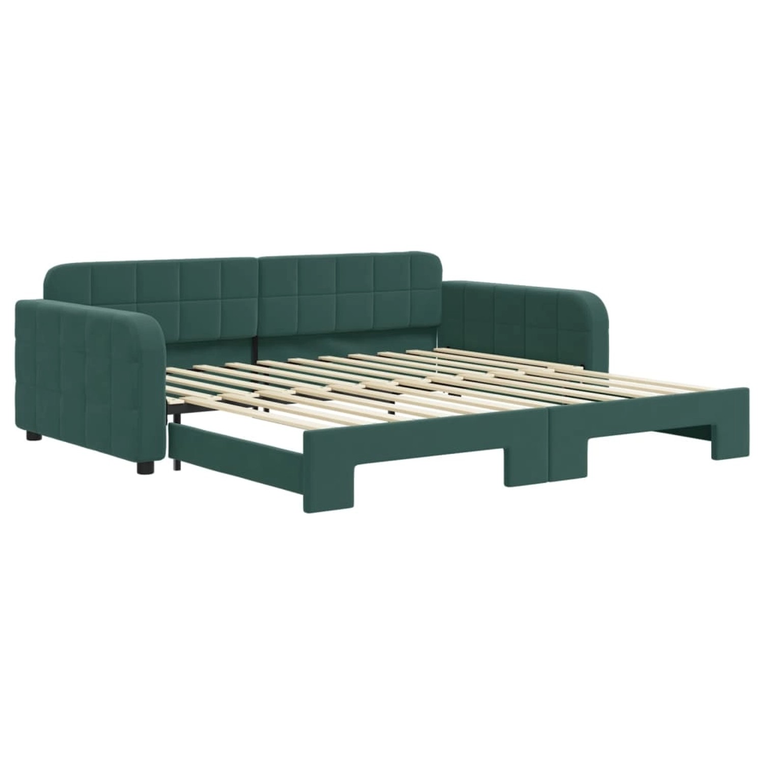 vidaXL Tagesbett Ausziehbar Dunkelgrün 100x200 cm Samt1886599 von VIDAXL