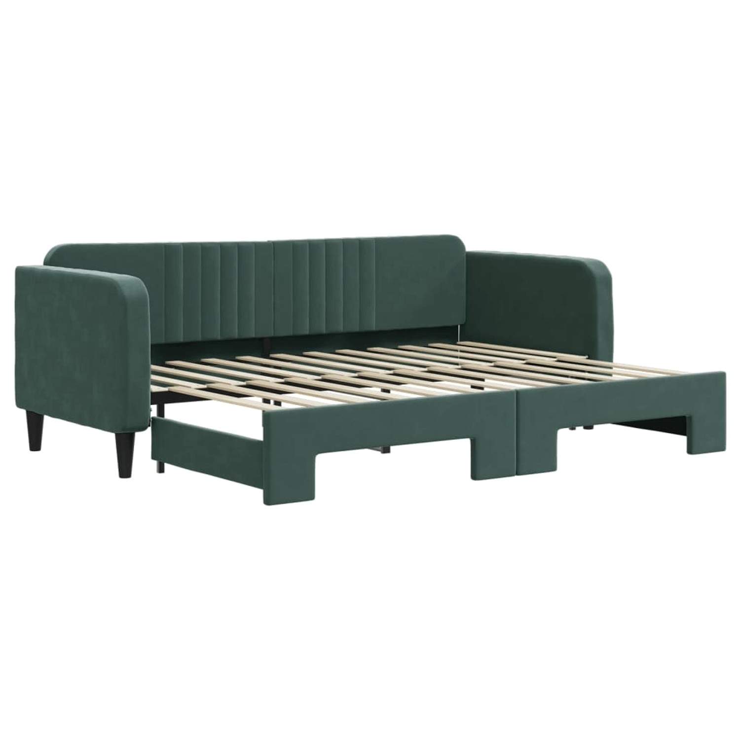 vidaXL Tagesbett Ausziehbar Dunkelgrün 80x200 cm Samt1886814 von VIDAXL