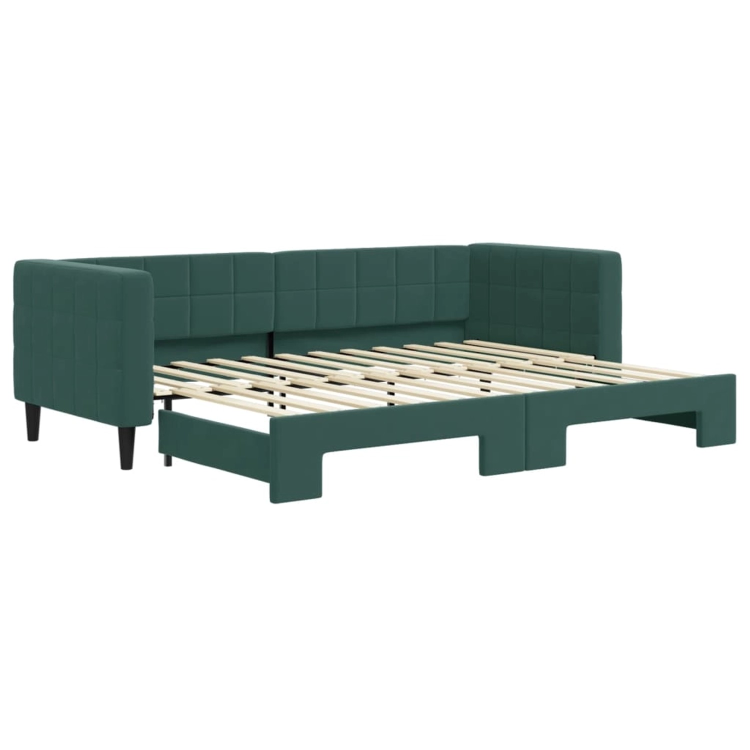 vidaXL Tagesbett Ausziehbar Dunkelgrün 80x200 cm Samt1898657 von VIDAXL