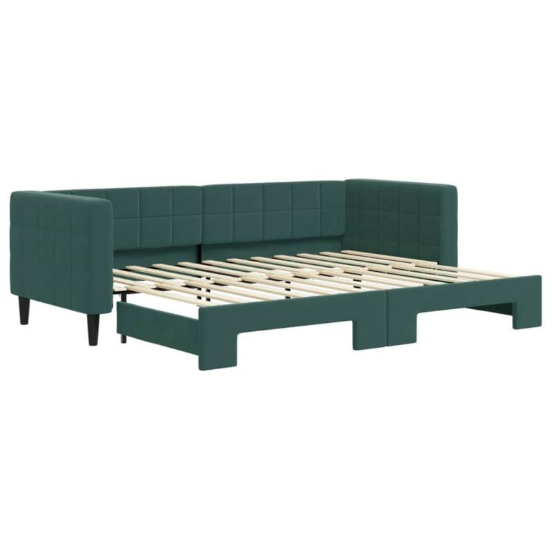 vidaXL Tagesbett Ausziehbar Dunkelgrün 80x200 cm Samt1898657 von VIDAXL