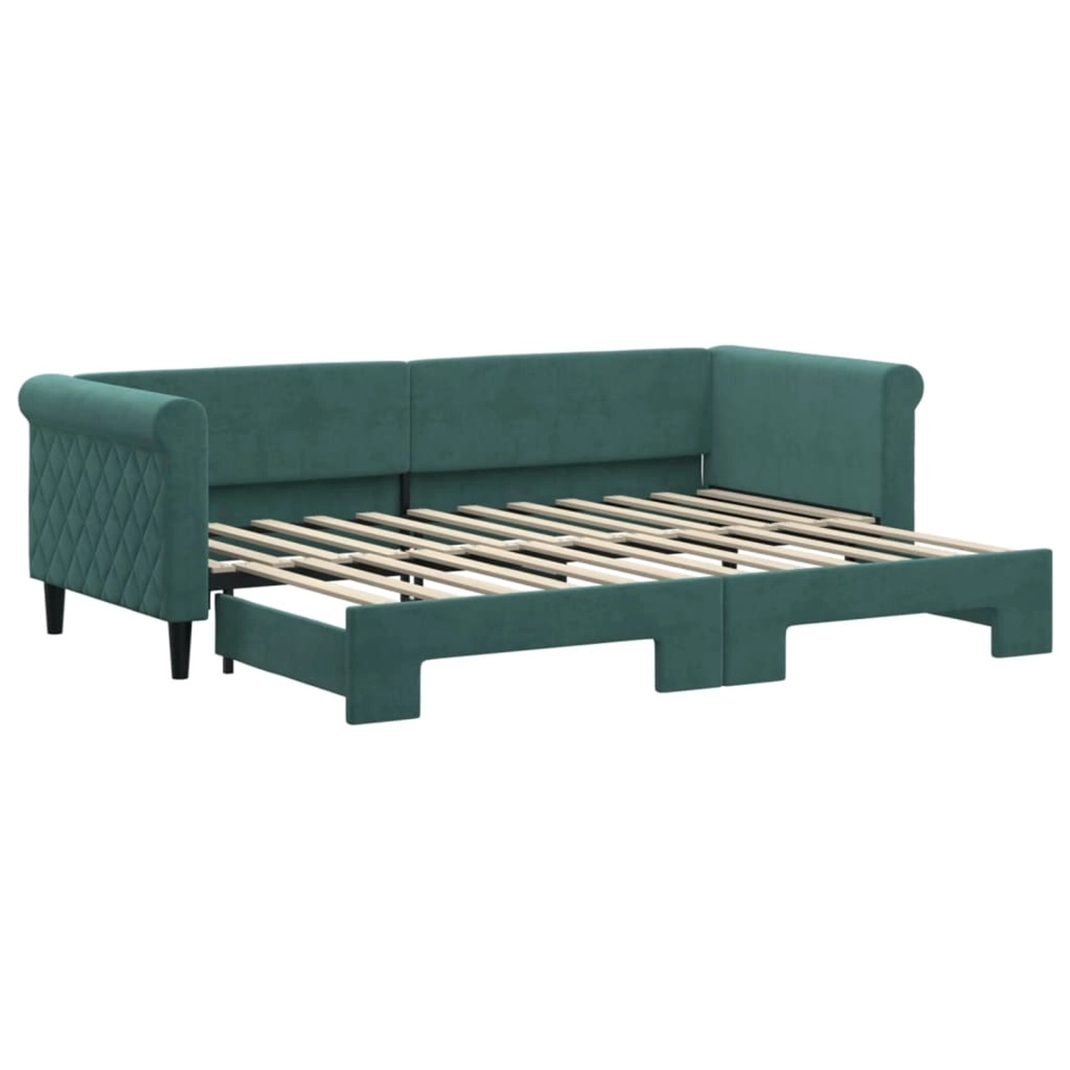 vidaXL Tagesbett Ausziehbar Dunkelgrün 80x200 cm Samt1898834 von VIDAXL