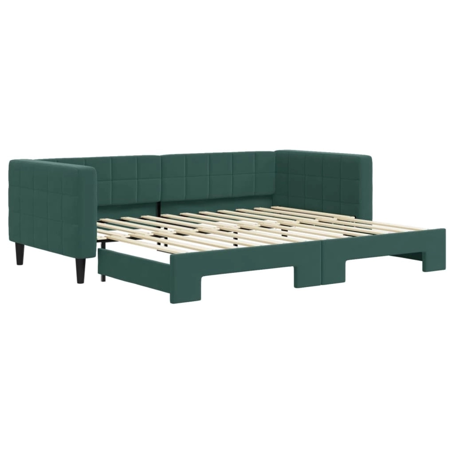vidaXL Tagesbett Ausziehbar Dunkelgrün 90x200 cm Samt1884494 von VIDAXL