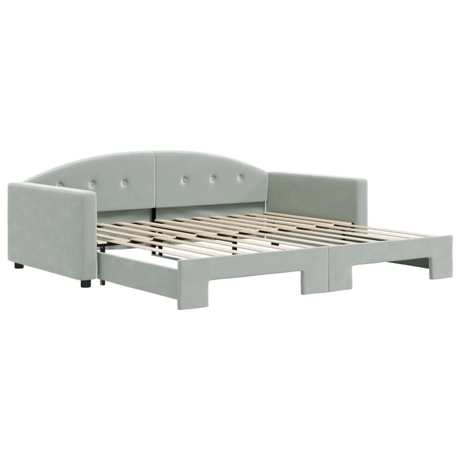 vidaXL Tagesbett Ausziehbar Hellgrau 100x200 cm Samt1886840 vidaXL Tagesbett Ausziehbar Hellgrau 100x200 cm Samt1886840 von VIDAXL