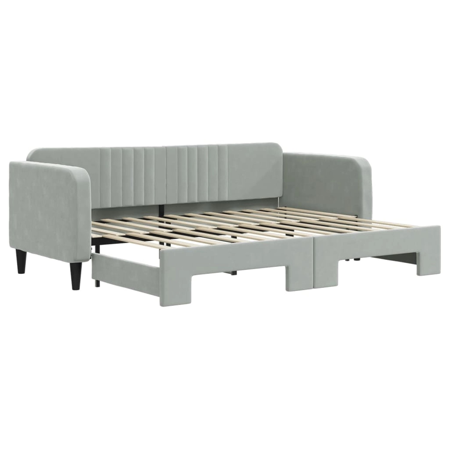 vidaXL Tagesbett Ausziehbar Hellgrau 80x200 cm Samt1884500 vidaXL Tagesbett Ausziehbar Hellgrau 80x200 cm Samt1884500 von VIDAXL