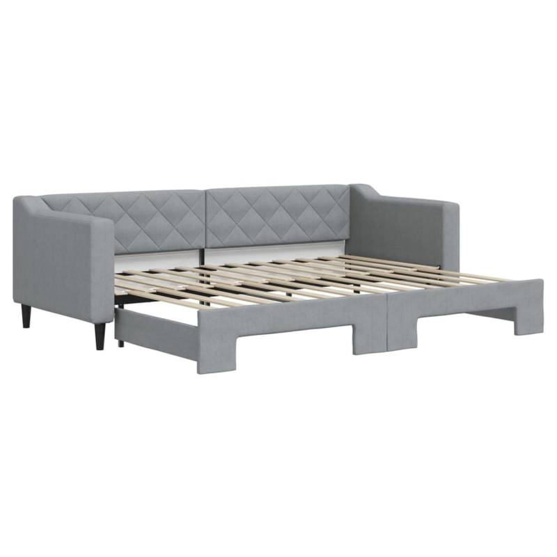 vidaXL Tagesbett Ausziehbar Hellgrau 80x200 cm Stoff1884533 von VIDAXL