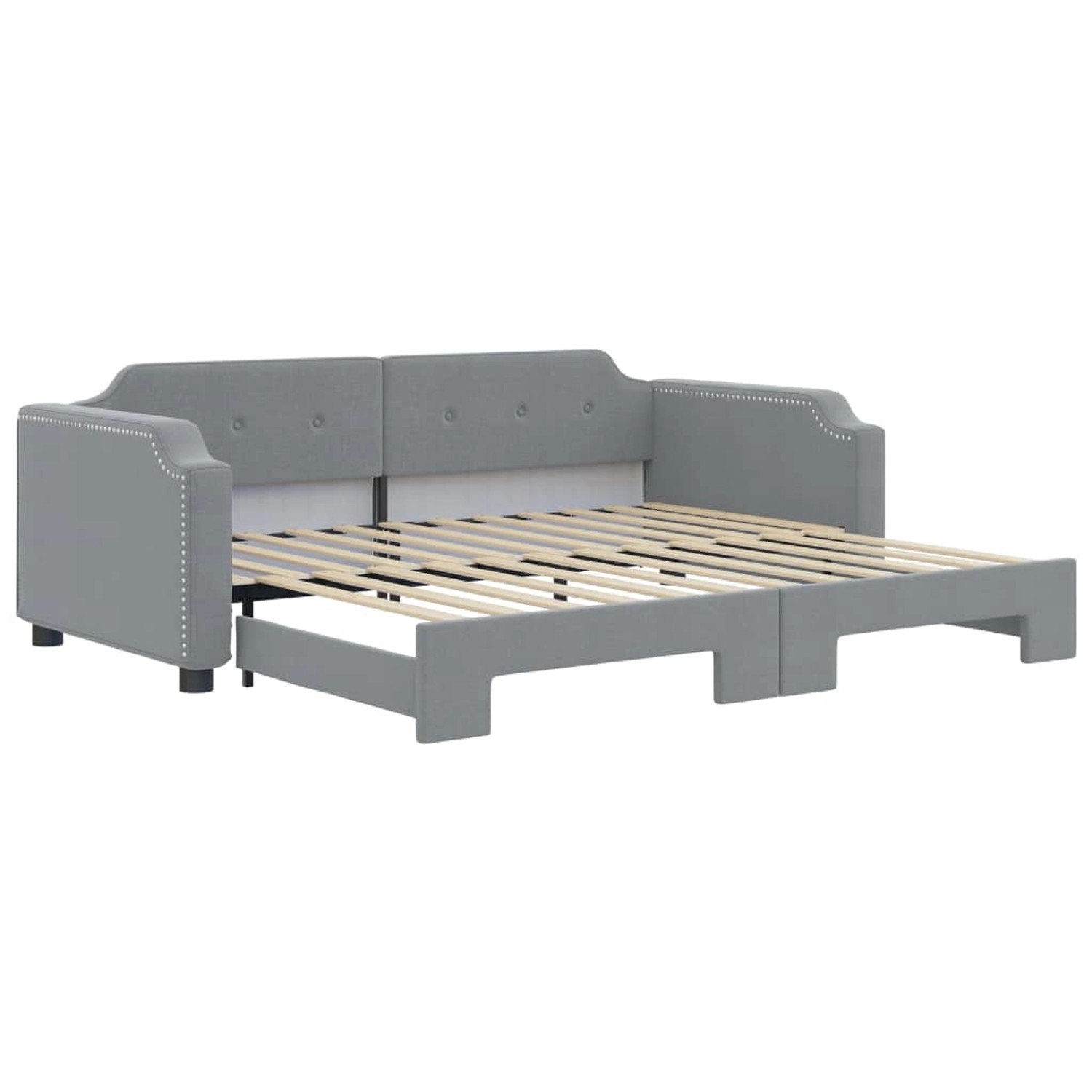 vidaXL Tagesbett Ausziehbar Hellgrau 80x200 cm Stoff1884543 vidaXL Tagesbett Ausziehbar Hellgrau 80x200 cm Stoff1884543 von VIDAXL