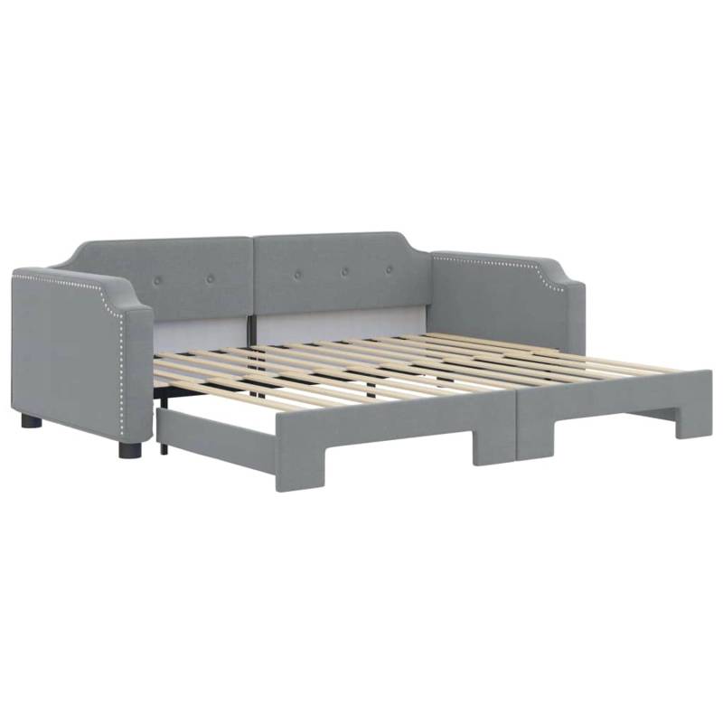 vidaXL Tagesbett Ausziehbar Hellgrau 80x200 cm Stoff1884543 von VIDAXL