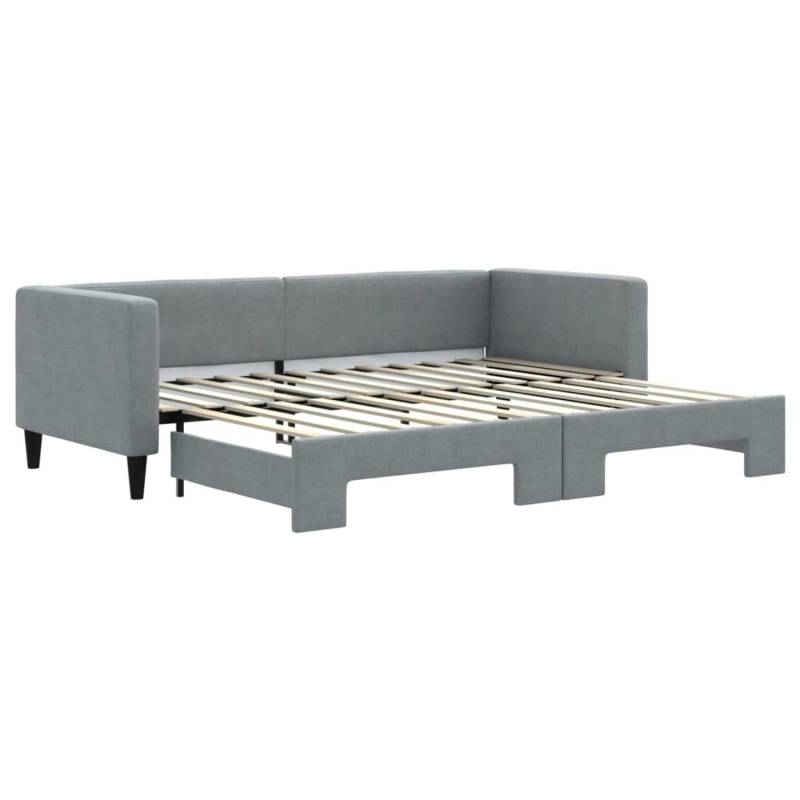 vidaXL Tagesbett Ausziehbar Hellgrau 80x200 cm Stoff1886800 von VIDAXL
