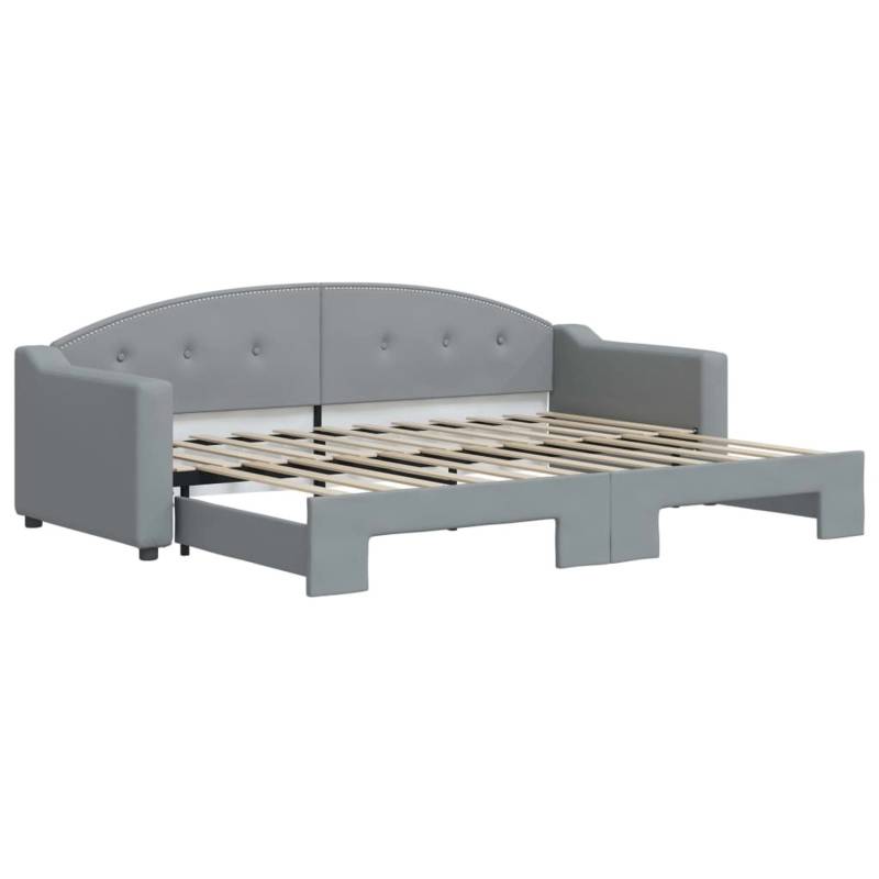 vidaXL Tagesbett Ausziehbar Hellgrau 80x200 cm Stoff1898367 von VIDAXL