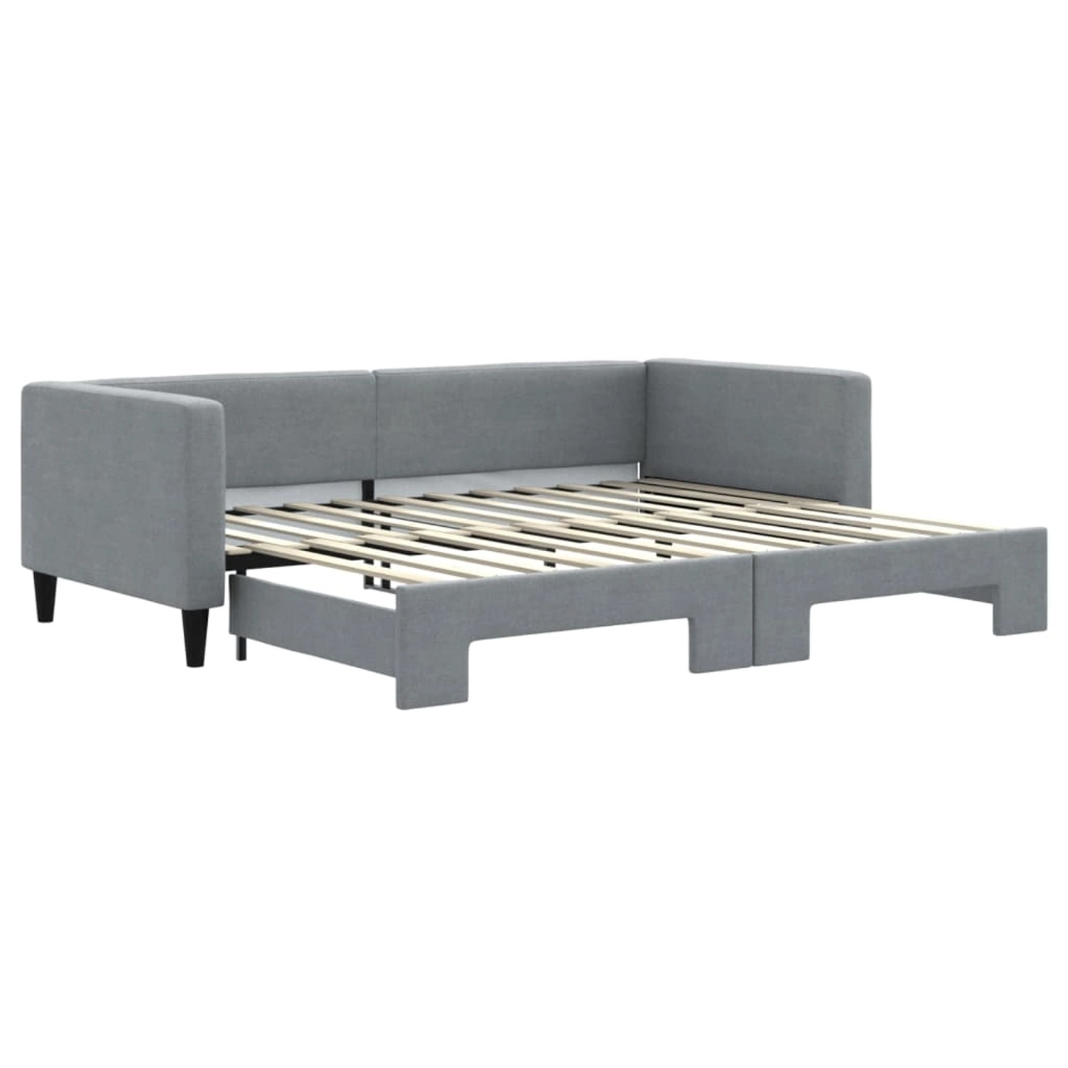vidaXL Tagesbett Ausziehbar Hellgrau 90x200 cm Stoff1886801 von VIDAXL