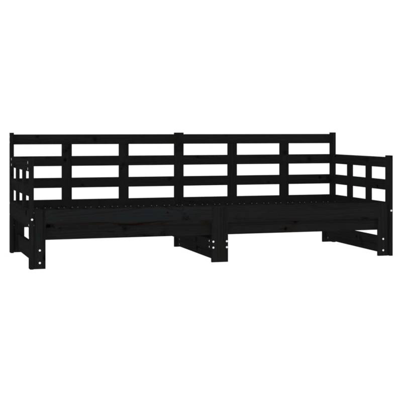 vidaXL Tagesbett Ausziehbar Schwarz Massivholz Kiefer 2x(80x200) cm1279897 von VIDAXL