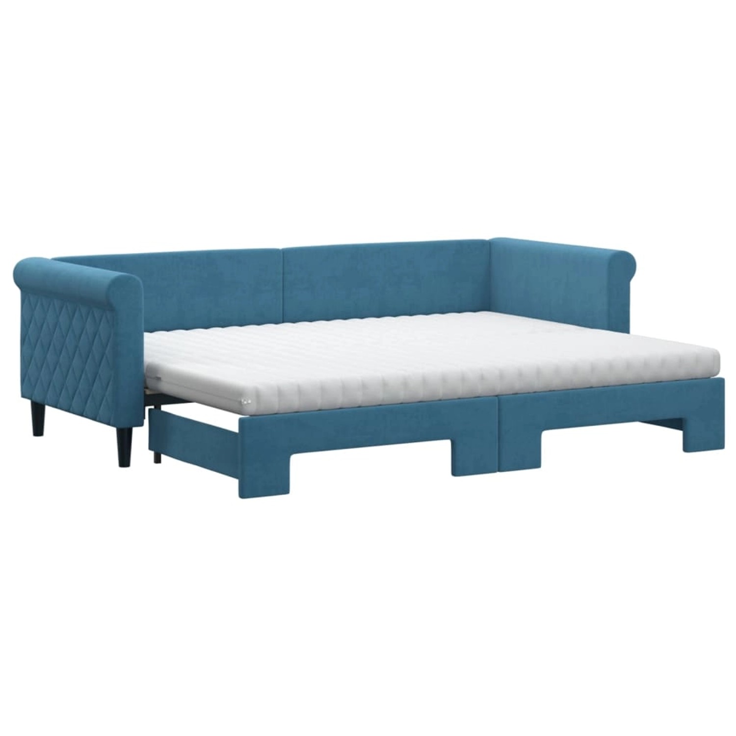 vidaXL Tagesbett Ausziehbar mit Matratzen Blau 80x200 cm Samt1898723 vidaXL Tagesbett Ausziehbar mit Matratzen Blau 80x200 cm Samt1898723 von VIDAXL