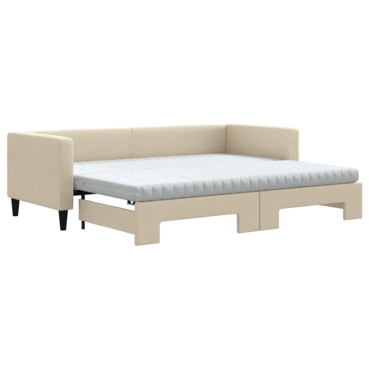 vidaXL Tagesbett Ausziehbar mit Matratzen Creme 80x200 cm Stoff1847373 vidaXL Tagesbett Ausziehbar mit Matratzen Creme 80x200 cm Stoff1847373 von VIDAXL