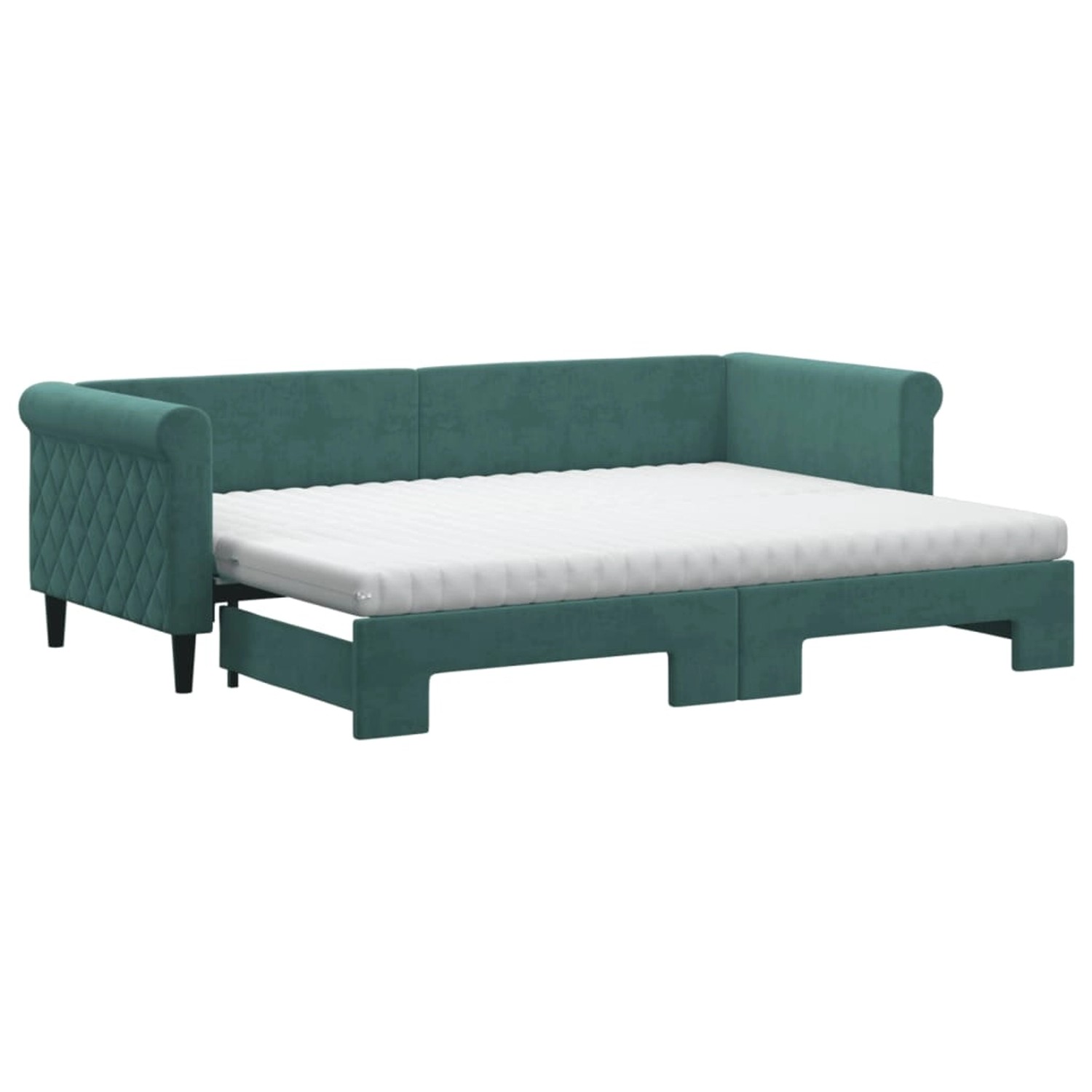 vidaXL Tagesbett Ausziehbar mit Matratzen Dunkelgrün 80x200 cm Samt1884560 vidaXL Tagesbett Ausziehbar mit Matratzen Dunkelgrün 80x200 cm Samt1884560 von VIDAXL