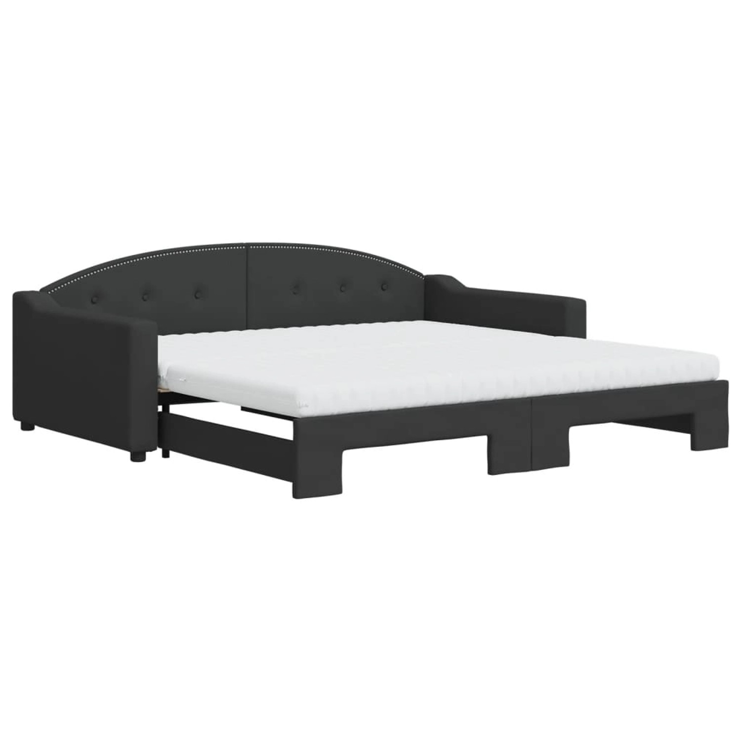 vidaXL Tagesbett Ausziehbar mit Matratzen Schwarz 100x200 cm Stoff1881279 vidaXL Tagesbett Ausziehbar mit Matratzen Schwarz 100x200 cm Stoff1881279 von VIDAXL