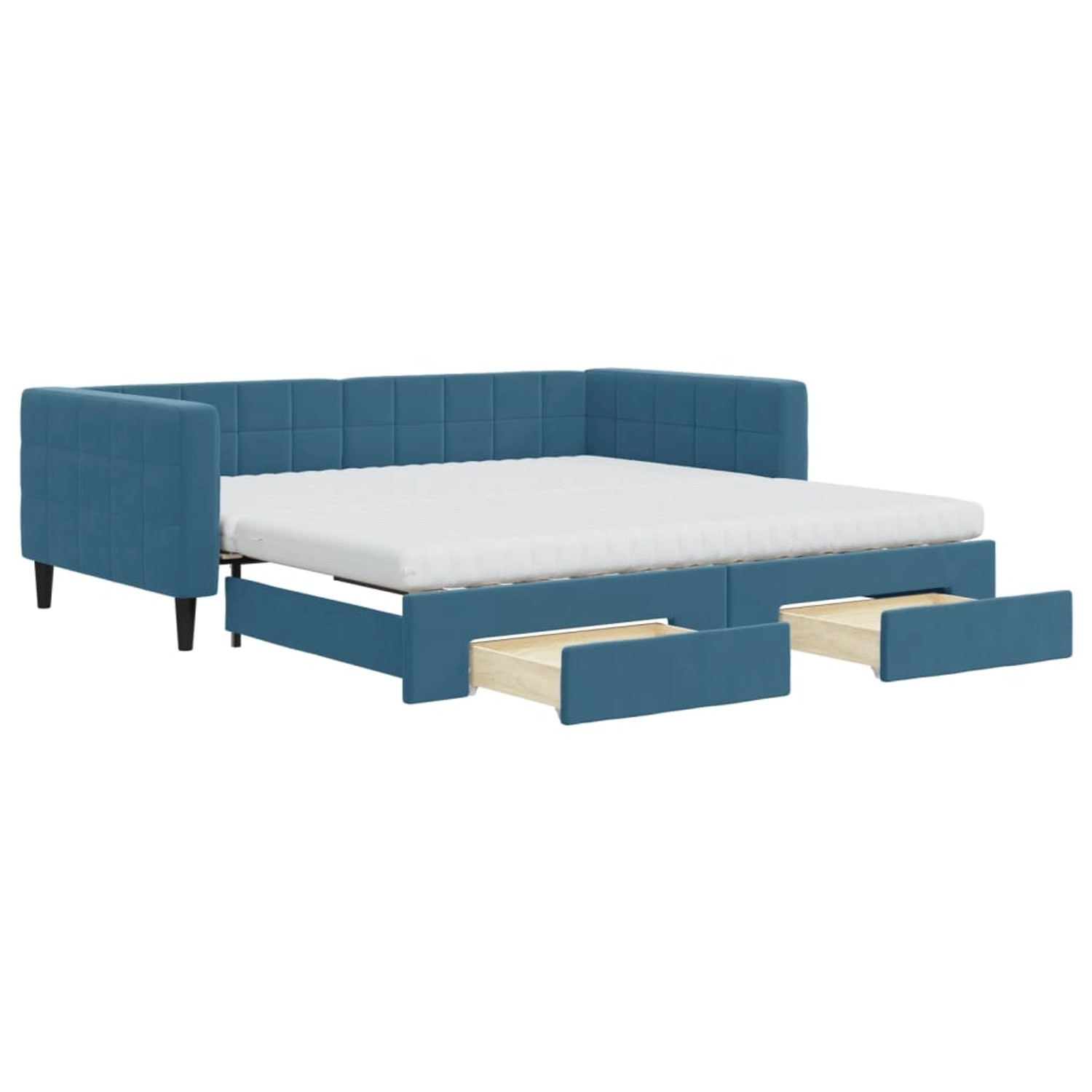 vidaXL Tagesbett Ausziehbar mit Schubladen Blau 100x200 cm Samt1897446 vidaXL Tagesbett Ausziehbar mit Schubladen Blau 100x200 cm Samt1897446 von VIDAXL