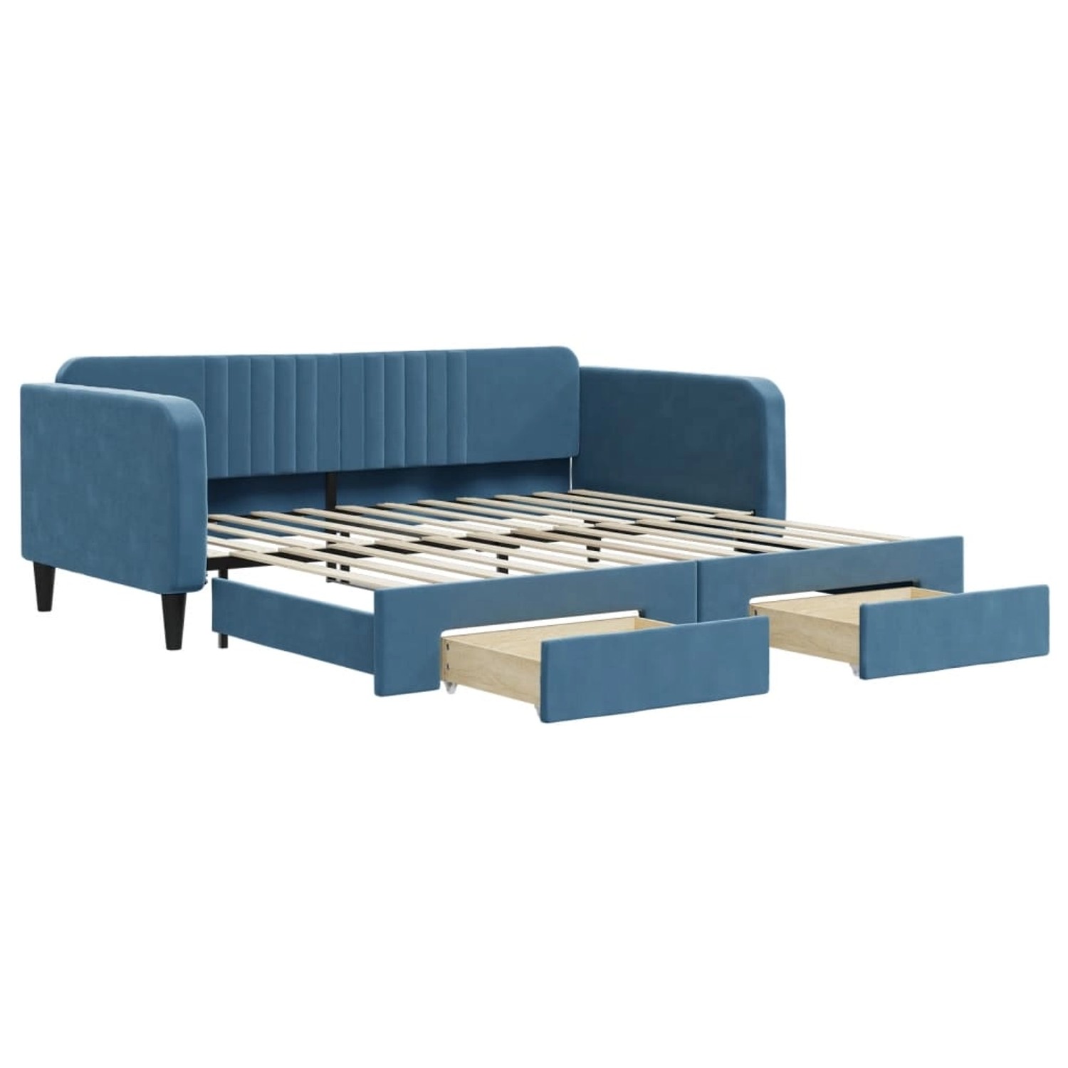 vidaXL Tagesbett Ausziehbar mit Schubladen Blau 100x200 cm Samt1909280 vidaXL Tagesbett Ausziehbar mit Schubladen Blau 100x200 cm Samt1909280 von VIDAXL