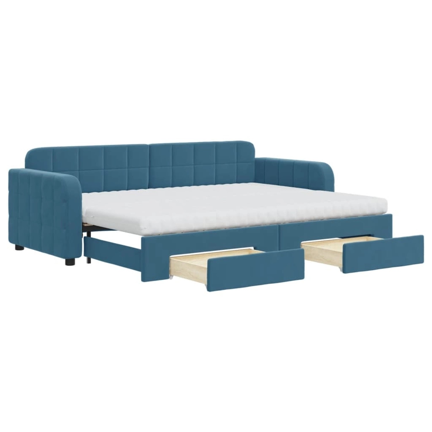 vidaXL Tagesbett Ausziehbar mit Schubladen Blau 80x200 cm Samt1881310 vidaXL Tagesbett Ausziehbar mit Schubladen Blau 80x200 cm Samt1881310 von VIDAXL