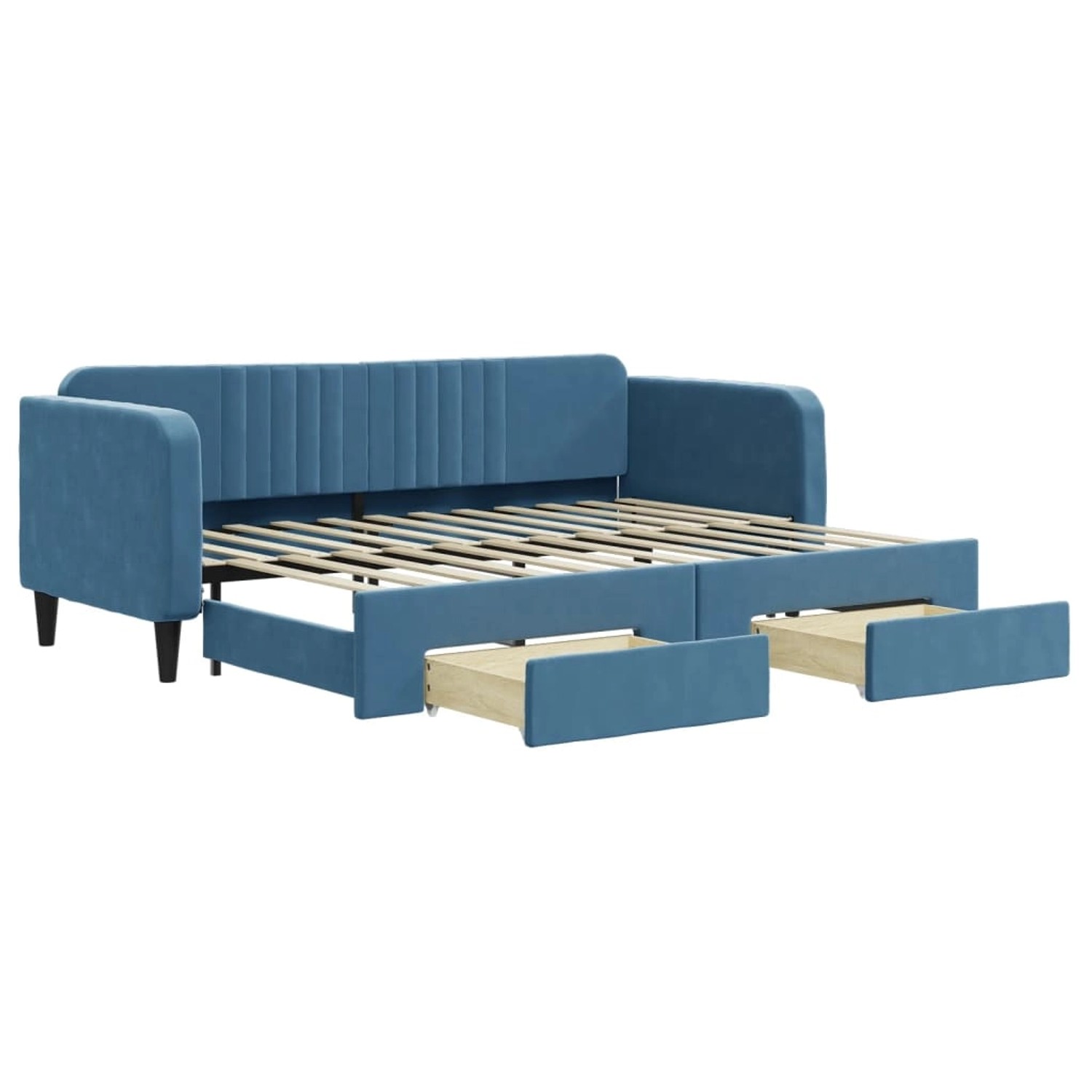 vidaXL Tagesbett Ausziehbar mit Schubladen Blau 80x200 cm Samt1881987 vidaXL Tagesbett Ausziehbar mit Schubladen Blau 80x200 cm Samt1881987 von VIDAXL