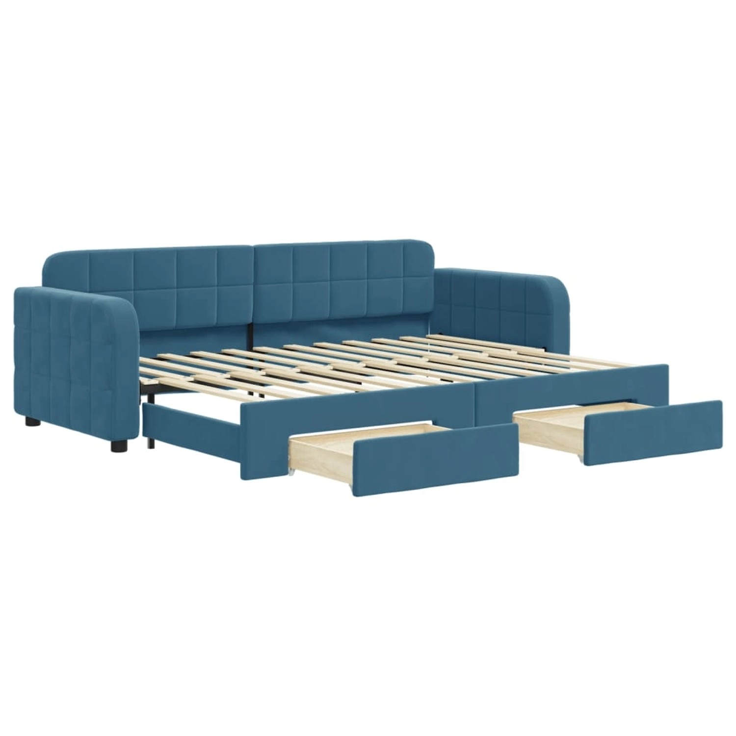 vidaXL Tagesbett Ausziehbar mit Schubladen Blau 80x200 cm Samt1883932 vidaXL Tagesbett Ausziehbar mit Schubladen Blau 80x200 cm Samt1883932 von VIDAXL