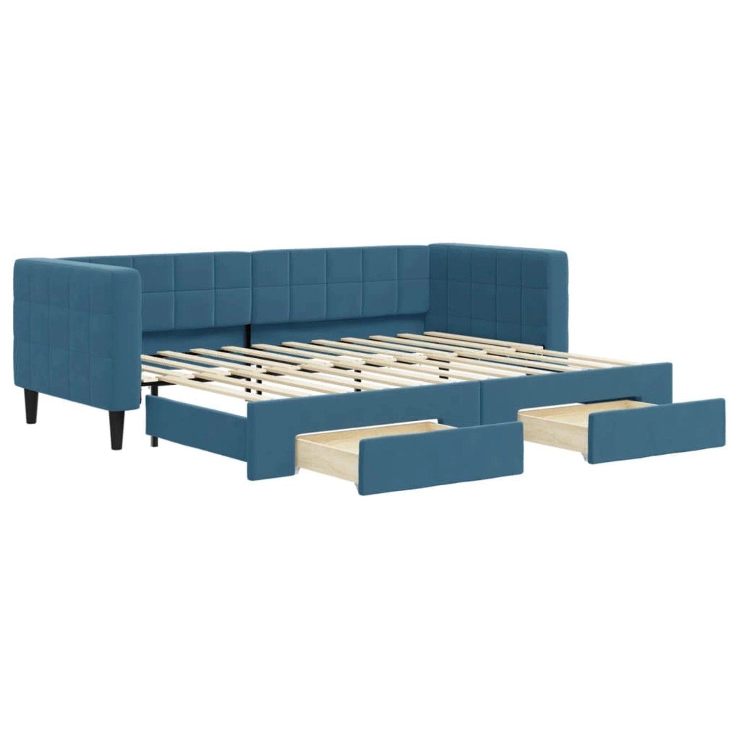 vidaXL Tagesbett Ausziehbar mit Schubladen Blau 80x200 cm Samt1909285 vidaXL Tagesbett Ausziehbar mit Schubladen Blau 80x200 cm Samt1909285 von VIDAXL