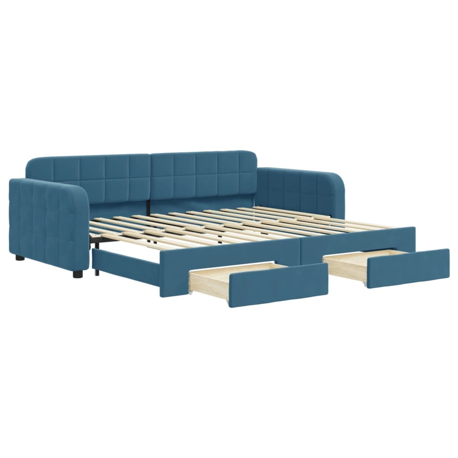 vidaXL Tagesbett Ausziehbar mit Schubladen Blau 90x200 cm Samt1883927 vidaXL Tagesbett Ausziehbar mit Schubladen Blau 90x200 cm Samt1883927 von VIDAXL