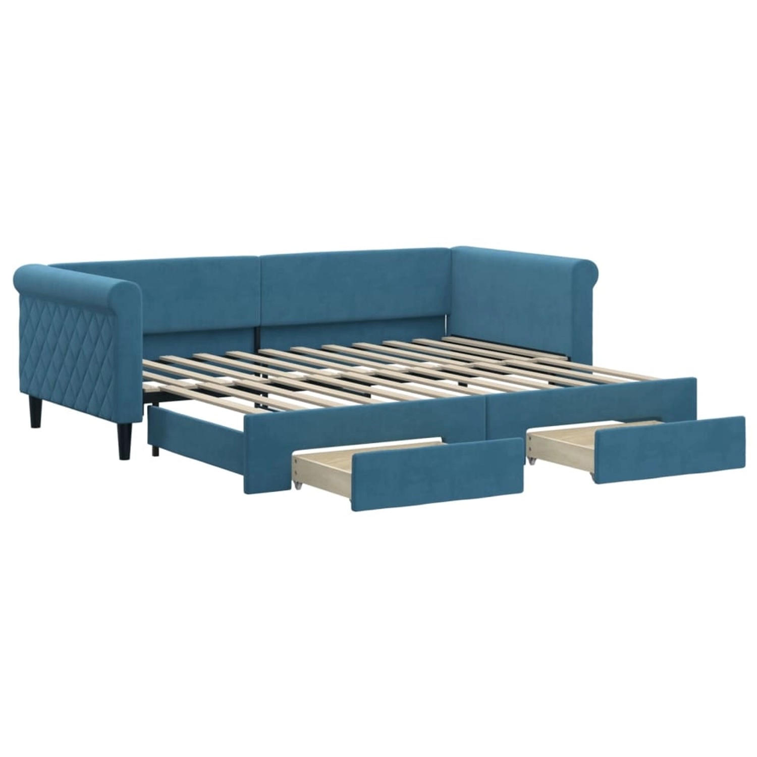 vidaXL Tagesbett Ausziehbar mit Schubladen Blau 90x200 cm Samt1886499 vidaXL Tagesbett Ausziehbar mit Schubladen Blau 90x200 cm Samt1886499 von VIDAXL