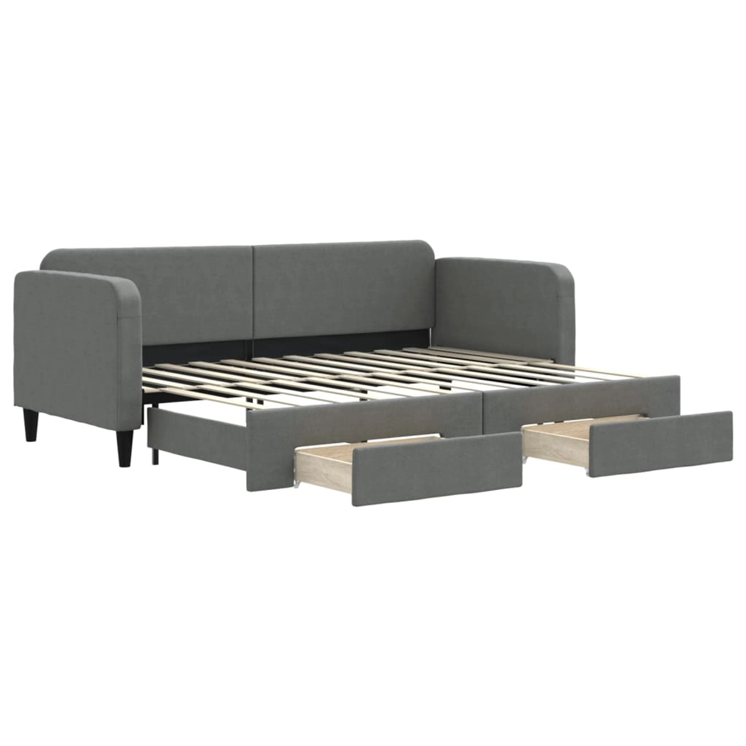 vidaXL Tagesbett Ausziehbar mit Schubladen Dunkelgrau 80x200 cm Stoff1886498 vidaXL Tagesbett Ausziehbar mit Schubladen Dunkelgrau 80x200 cm Stoff1886498 von VIDAXL