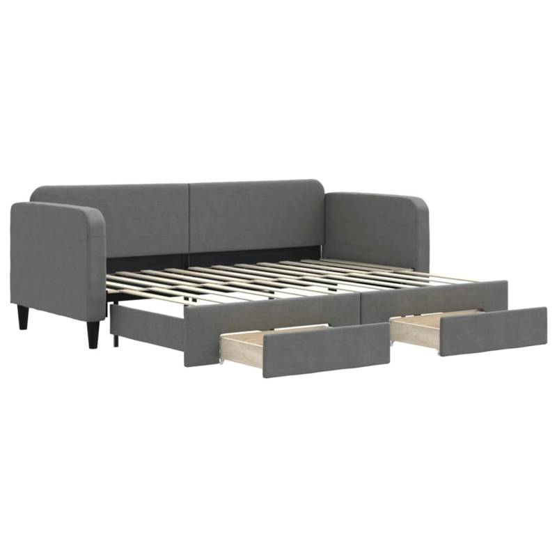 vidaXL Tagesbett Ausziehbar mit Schubladen Dunkelgrau 80x200 cm Stoff1886498 von VIDAXL