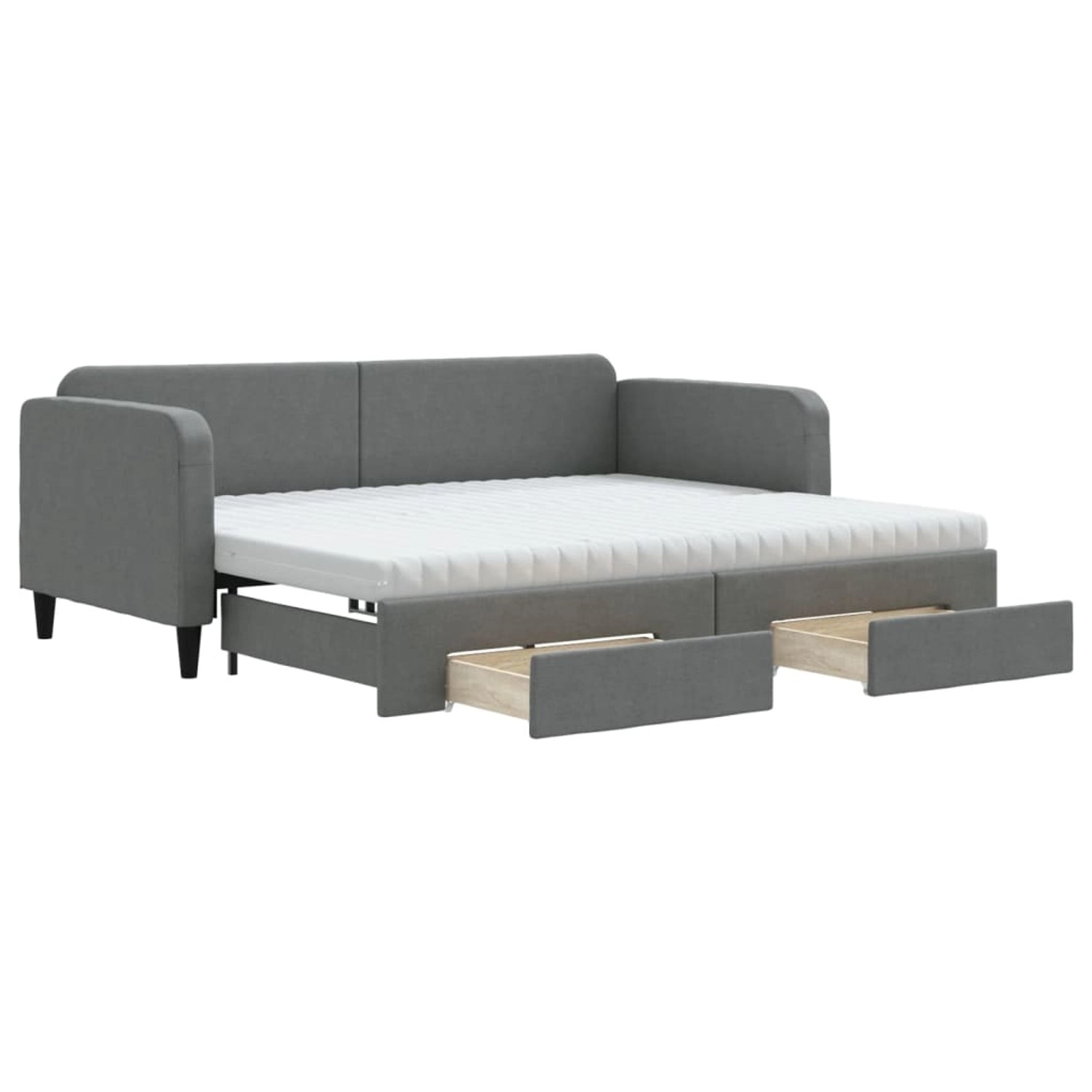 vidaXL Tagesbett Ausziehbar mit Schubladen Dunkelgrau 90x200 cm Stoff1883325 vidaXL Tagesbett Ausziehbar mit Schubladen Dunkelgrau 90x200 cm Stoff1883325 von VIDAXL