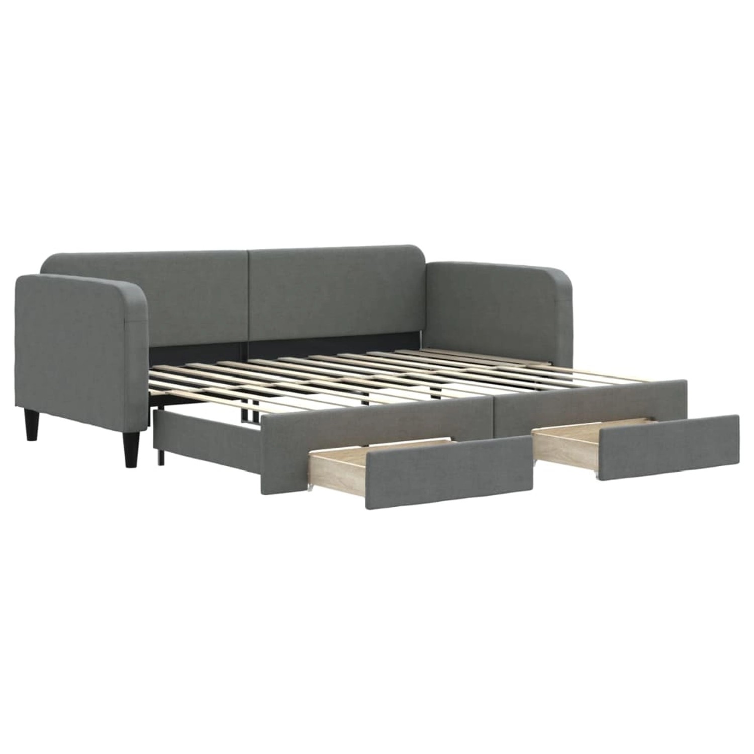vidaXL Tagesbett Ausziehbar mit Schubladen Dunkelgrau 90x200 cm Stoff1898344 vidaXL Tagesbett Ausziehbar mit Schubladen Dunkelgrau 90x200 cm Stoff1898344 von VIDAXL