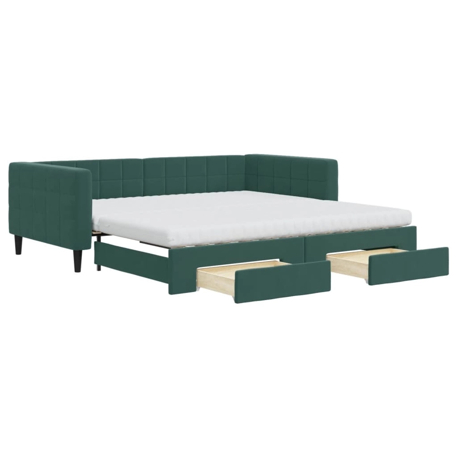 vidaXL Tagesbett Ausziehbar mit Schubladen Dunkelgrün 100x200 cm Samt1885850 vidaXL Tagesbett Ausziehbar mit Schubladen Dunkelgrün 100x200 cm Samt1885850 von VIDAXL