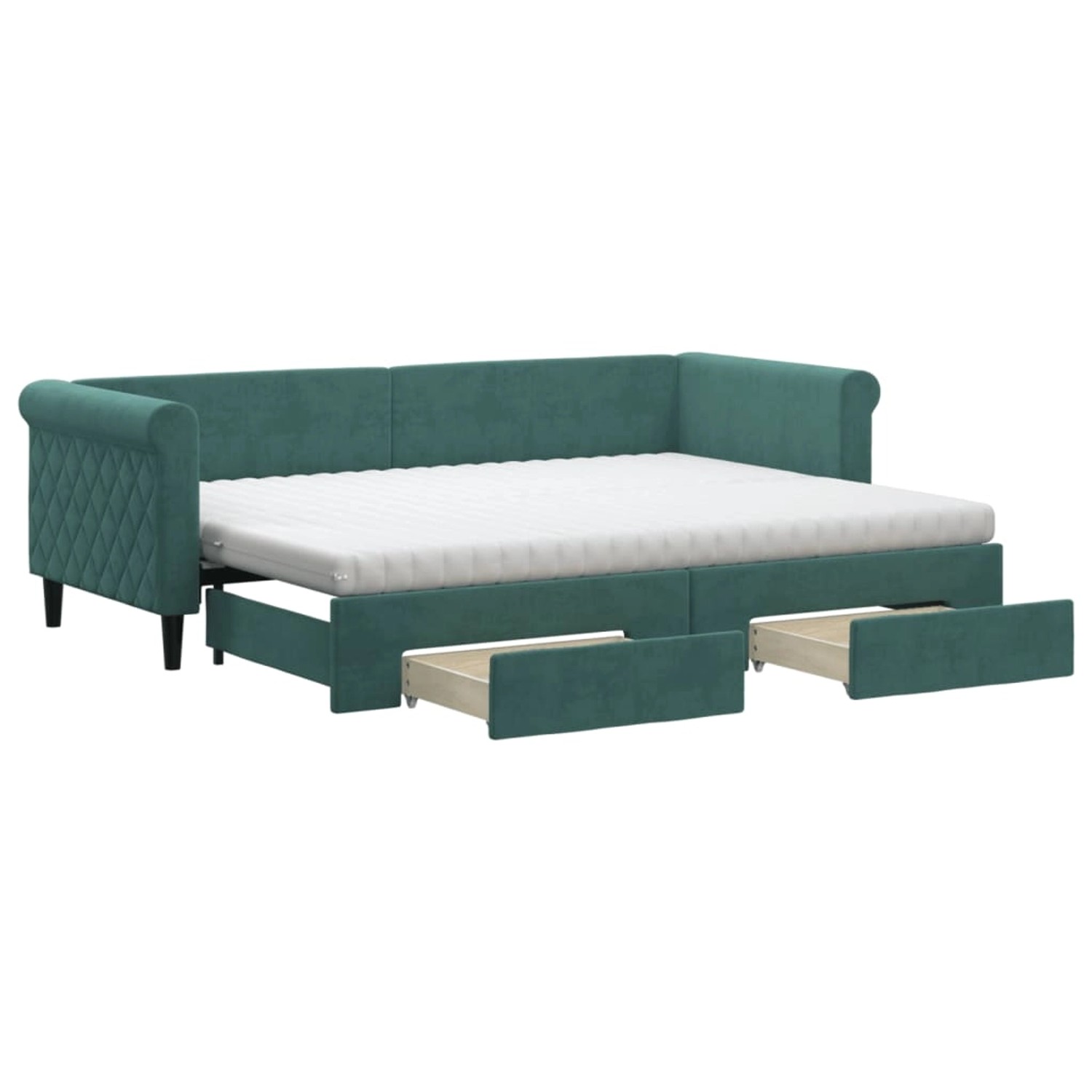 vidaXL Tagesbett Ausziehbar mit Schubladen Dunkelgrün 80x200 cm Samt1881295 vidaXL Tagesbett Ausziehbar mit Schubladen Dunkelgrün 80x200 cm Samt1881295 von VIDAXL