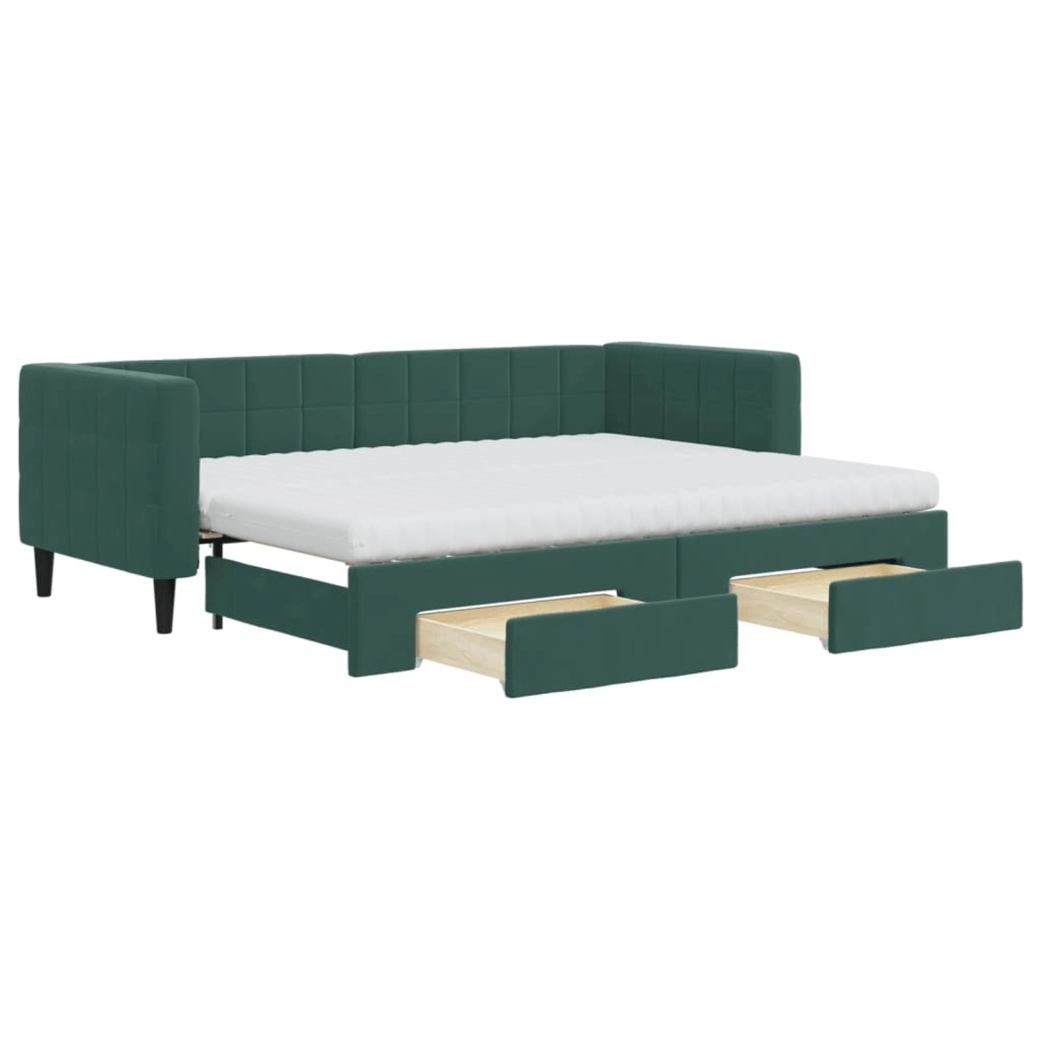 vidaXL Tagesbett Ausziehbar mit Schubladen Dunkelgrün 80x200 cm Samt1885847 vidaXL Tagesbett Ausziehbar mit Schubladen Dunkelgrün 80x200 cm Samt1885847 von VIDAXL